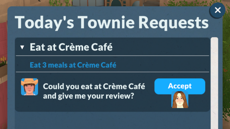 Paralives: Eat at Creme Cafe Quest