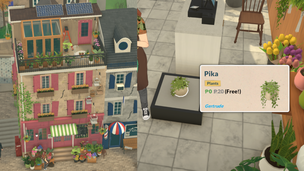 This is a screenshot from Paralives showing the Bloom plant store and the free plant you can get each day
