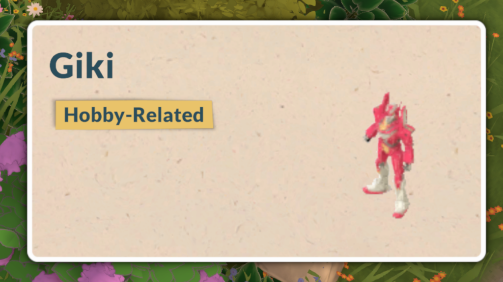 This is a screenshot from Paralives. This screenshot shows the Giki toy 