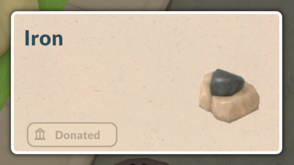 This is a screenshot from Paralives showing the iron gem 